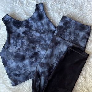 Matching Athleta Yoga Set in Black Ombré Smoke